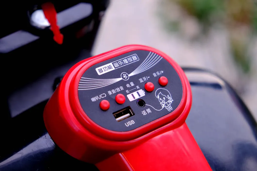 12V Children Ride on Motorcycle with Battery 3 Wheel Big Size Kids B/O Toy Car with Key