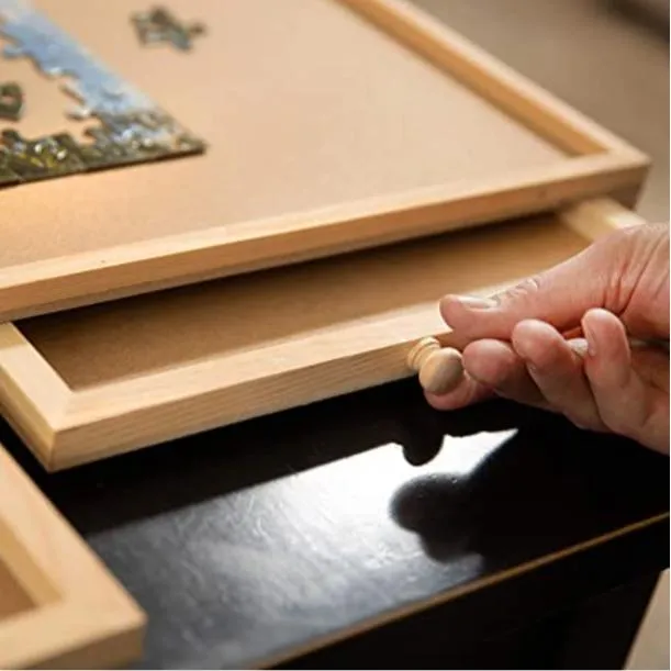 1500PCS Puzzle Smooth Plateau Fiberboard with 6 Sliding Drawers Wooden Puzzle Jigsaw Table