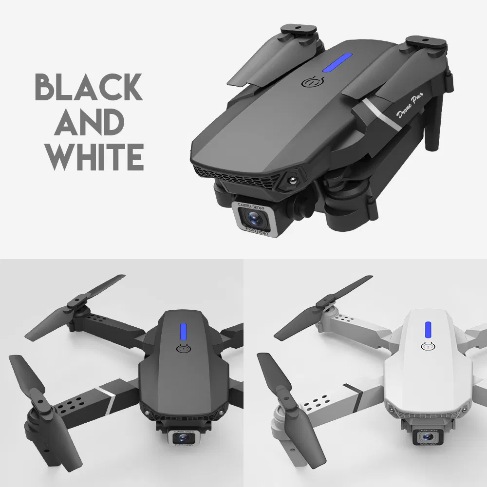 2.4G 4-Channel LED RC Quadcopter Remote Control Mini Drone for Kids with CE (E88-Black 4K)