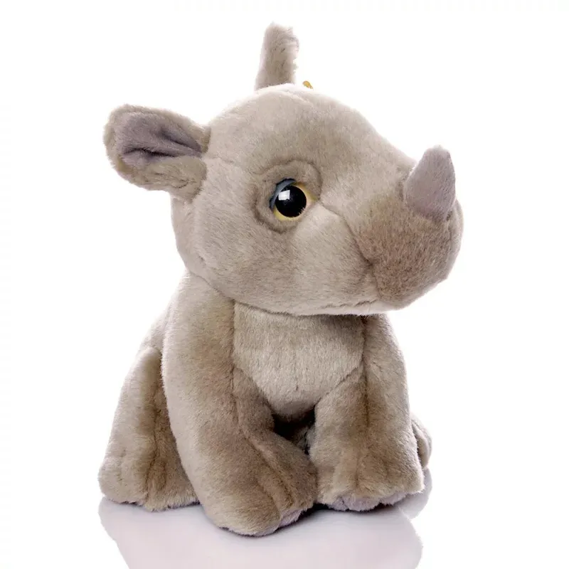 2020 Factory Hot Sale OEM Recycled Fabric Stuffed Plush Grey Rhino Soft Animal Hair Toy