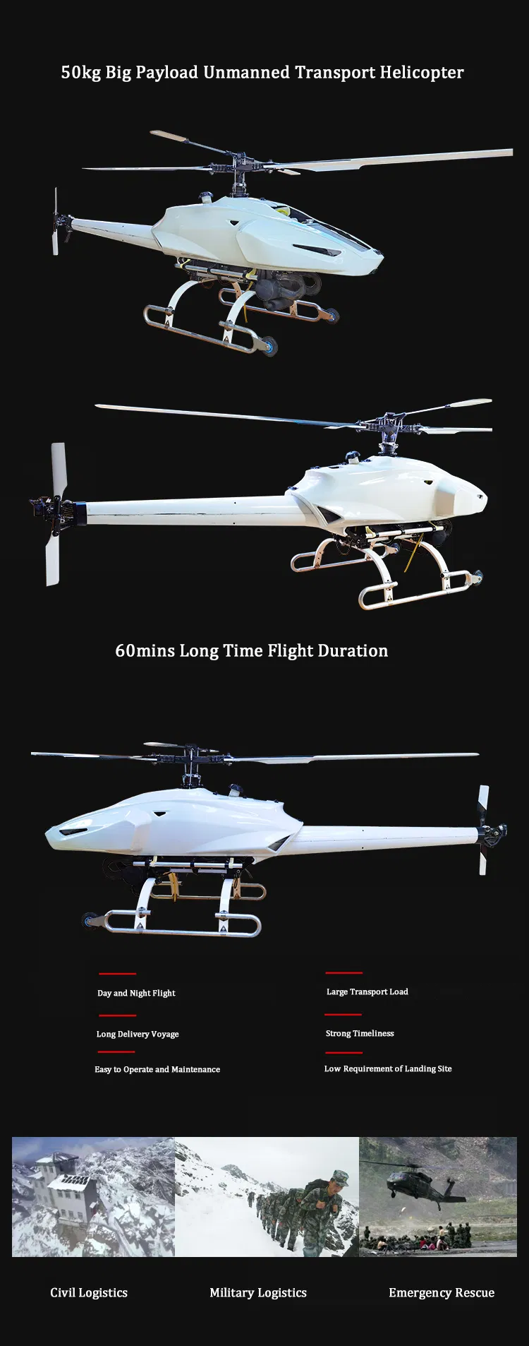 2020 Hot Sale Farm Helicopter Chemical Spraying Drone Agriculture Aircraft