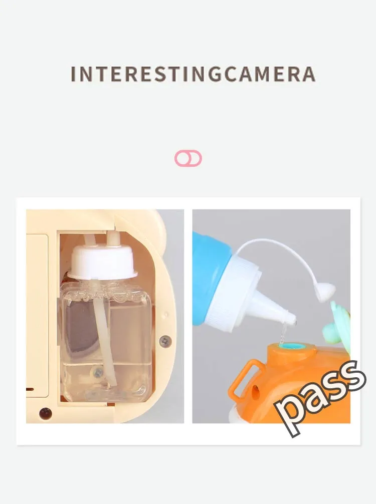 2020 Hot Selling Pink Pig Plastic Electric Kids Camera Soap Water Blowing Maker Machine Bubble Toys