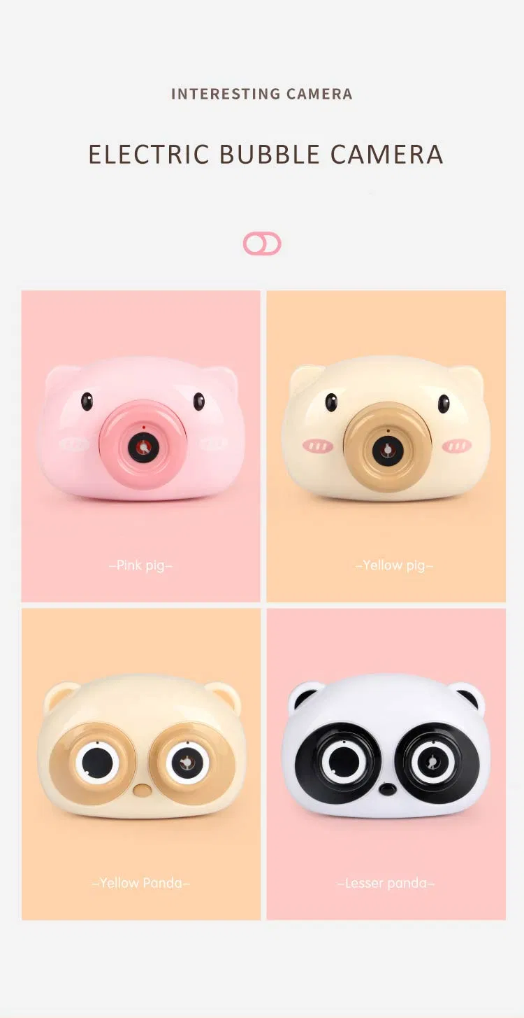 2020 Hot Selling Pink Pig Plastic Electric Kids Camera Soap Water Blowing Maker Machine Bubble Toys
