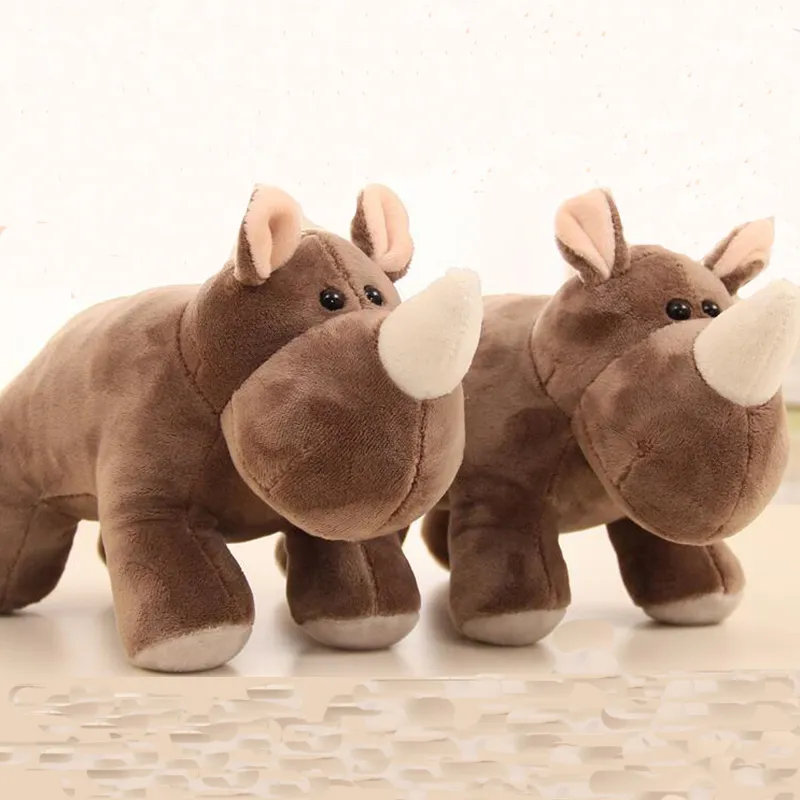 2021 Factory Hot Sale Handmade Cute Plush Stuffed Rhinoceros Toys for Zoo Kid′s Gift