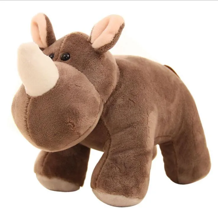 2021 Factory Hot Sale Handmade Cute Plush Stuffed Rhinoceros Toys for Zoo Kid′s Gift