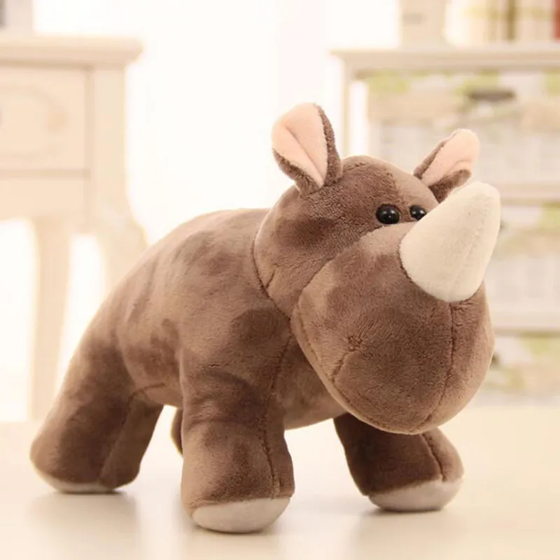 2021 Factory Hot Sale Handmade Cute Plush Stuffed Rhinoceros Toys for Zoo Kid′s Gift