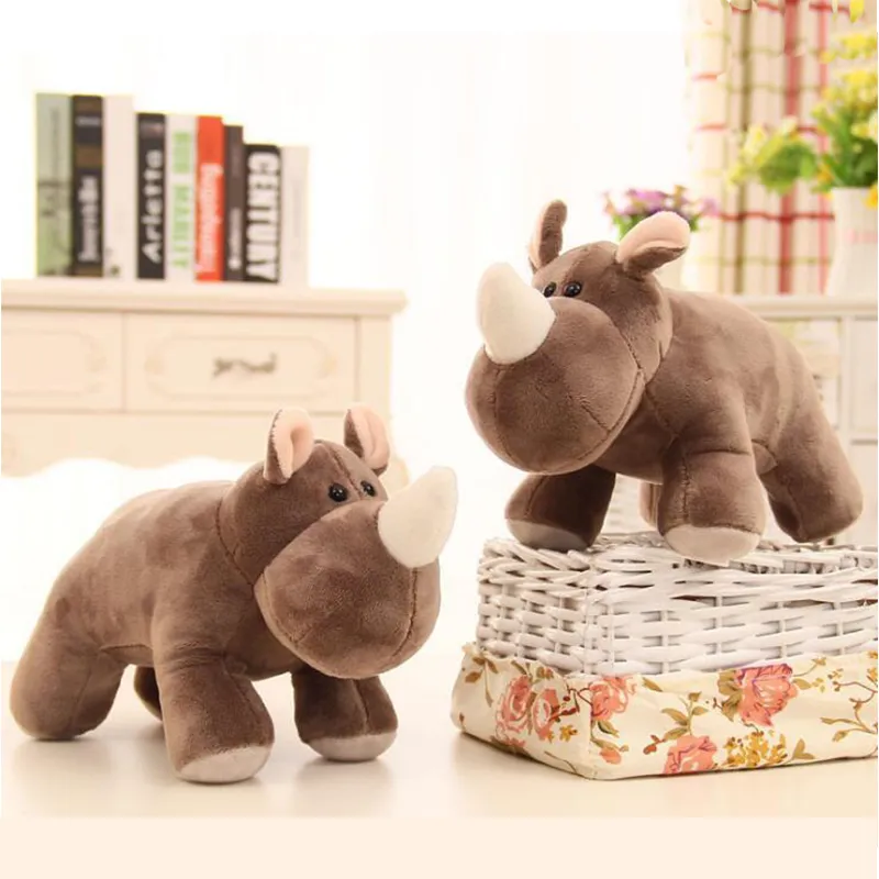 2021 Factory Hot Sale Handmade Cute Plush Stuffed Rhinoceros Toys for Zoo Kid′s Gift