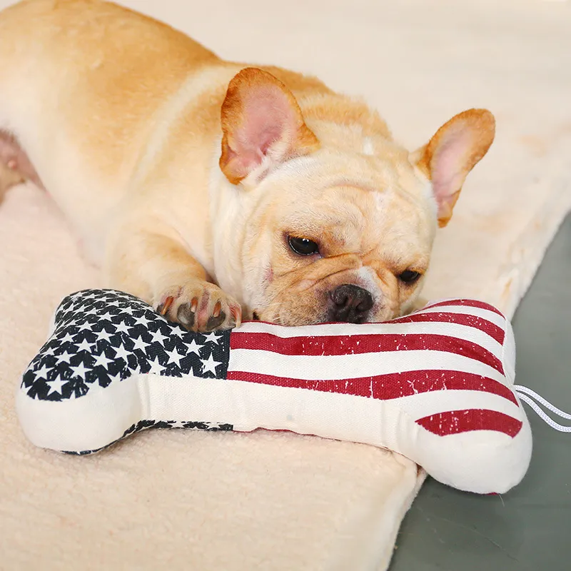 25cm Big Bone Shaped Plush Squeaker Dog Pet Toy