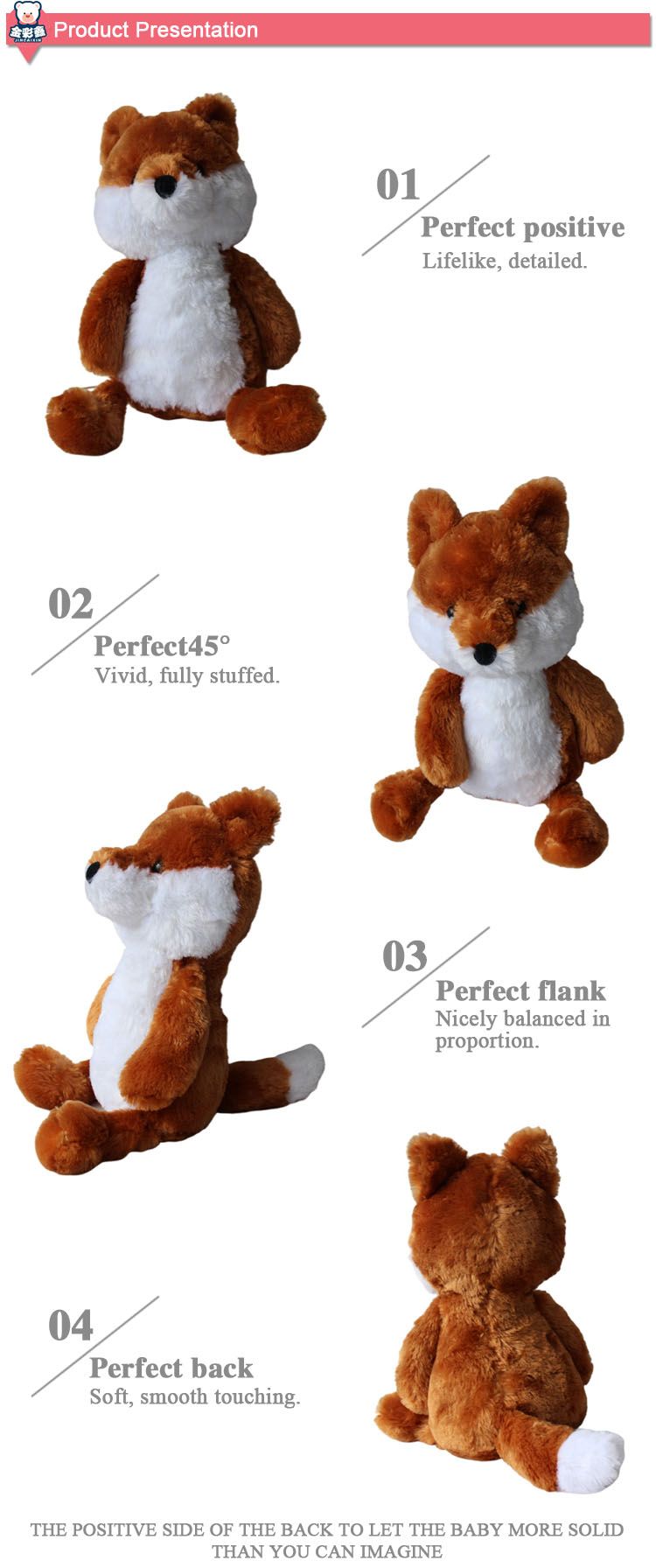 25cm Super Soft Baby Toy Stuffed Plush Animal Cute Fox Cuddly Toy