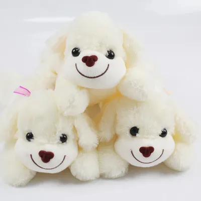 27-40cm Soft Stuffed Peluches Baby Toy Lying White Plush Dog