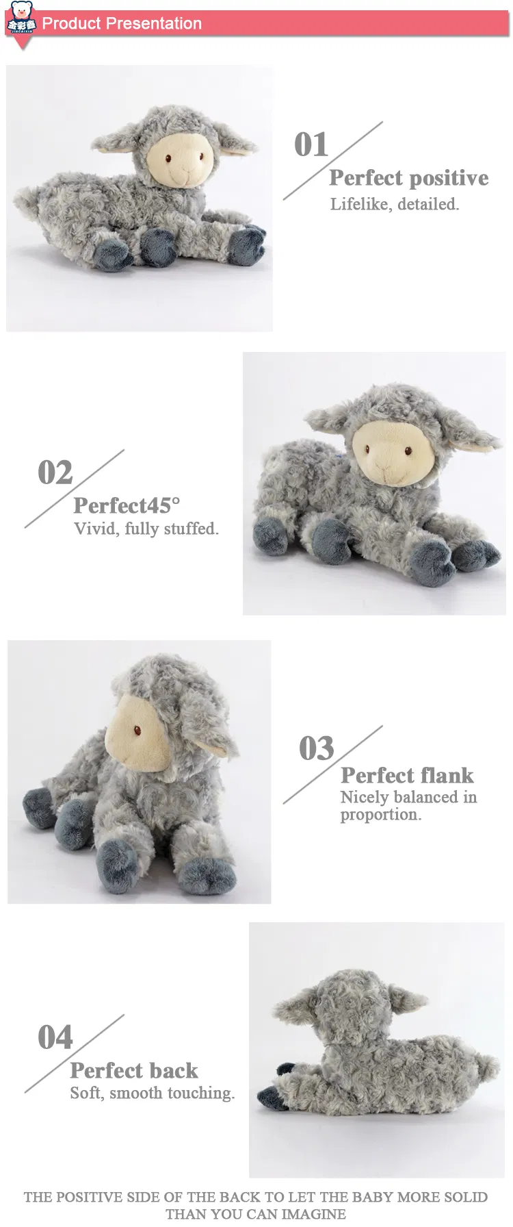 30cm Lying Stuffed Animal Soft Lamb Plush for Sale