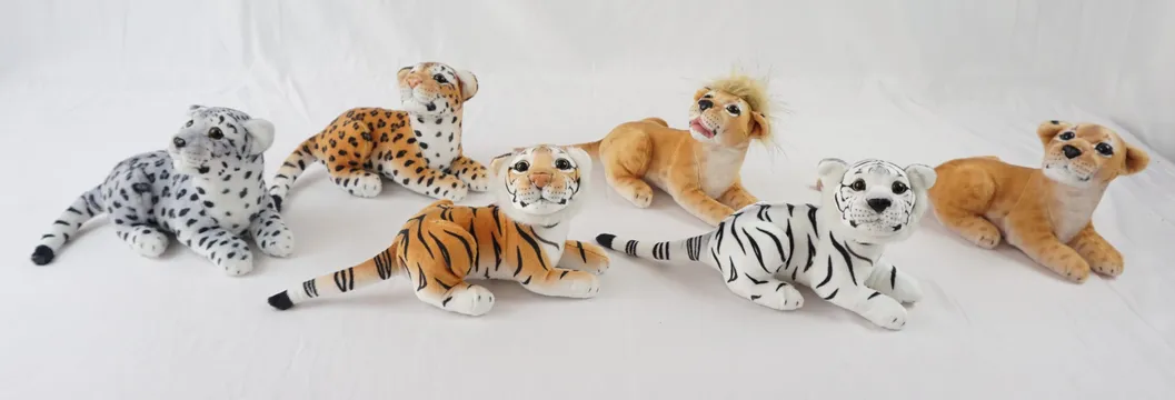 30cm New Lying Brown Tiger Jungle Soft Animals Baby Craft Realistic Plush Toys