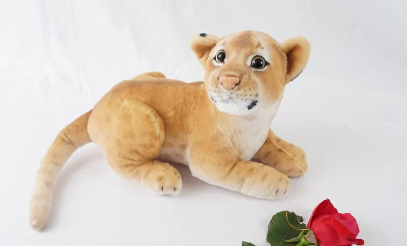 30cm New Lying Brown Tiger Jungle Soft Animals Baby Craft Realistic Plush Toys