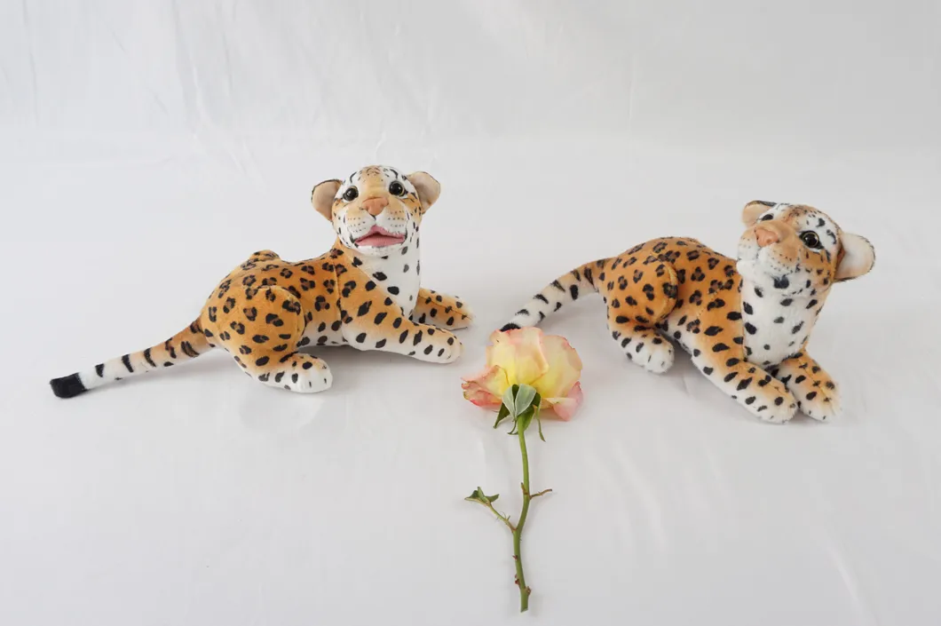 30cm New Lying Brown Tiger Jungle Soft Animals Baby Craft Realistic Plush Toys