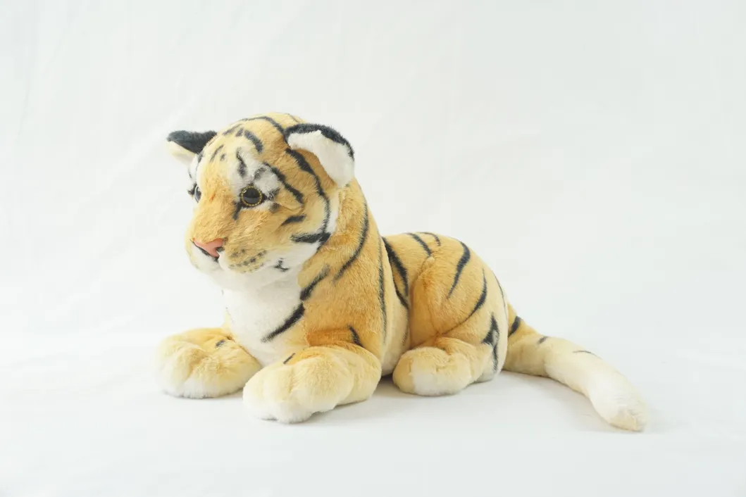 35cm Baby Lying Brown Tiger Products Soft Jungle Animal Plush Toy for Factory
