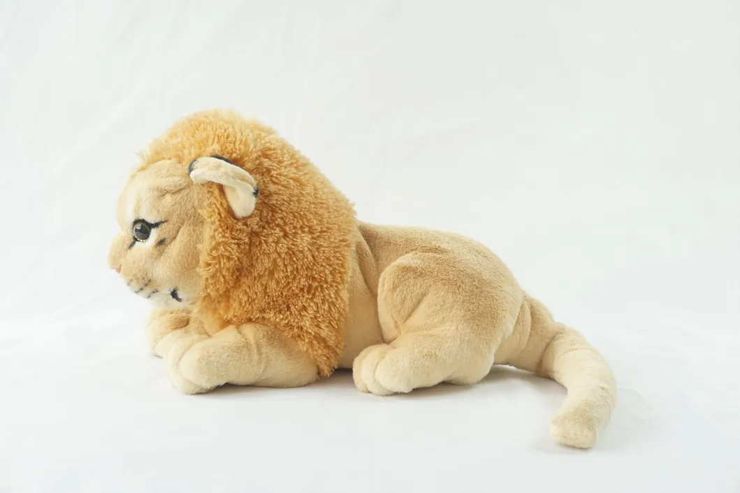 35cm Baby Lying Brown Tiger Products Soft Jungle Animal Plush Toy for Factory