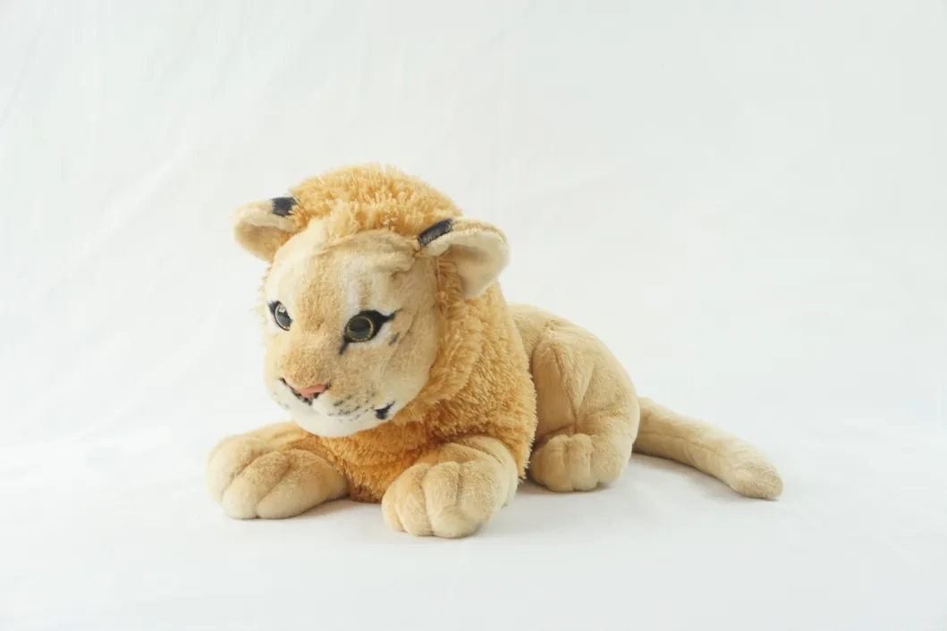 35cm Baby Lying Lioness Products Soft Jungle Animal Plush Toy for Factory