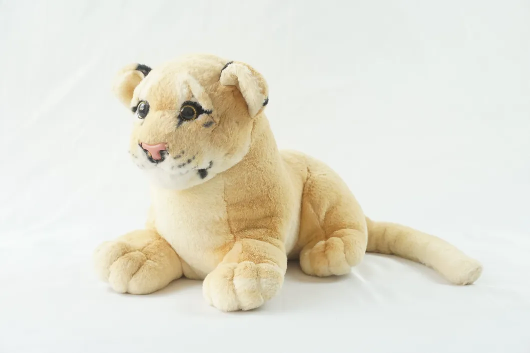 35cm Baby Lying Lioness Products Soft Jungle Animal Plush Toy for Factory