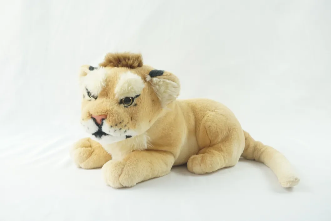 35cm New Lying White Leopard Products Soft Jungle Animal Plush Toy for Factory