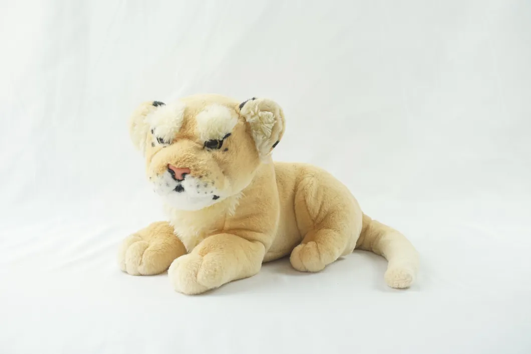 35cm New Lying White Leopard Products Soft Jungle Animal Plush Toy for Factory