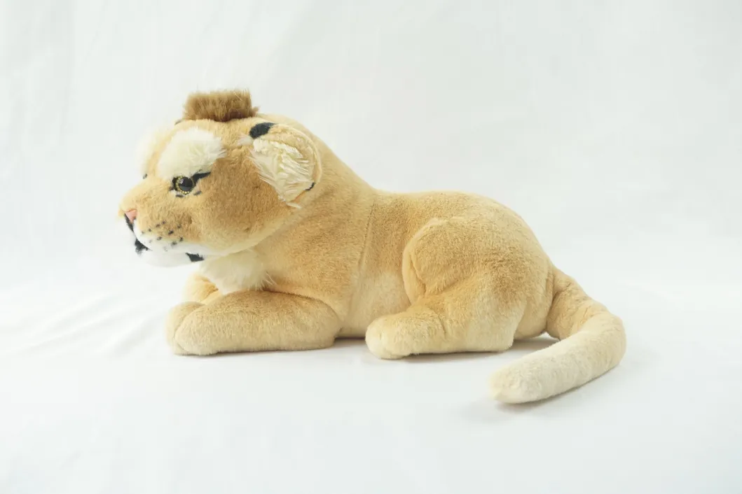 35cm New Lying White Leopard Products Soft Jungle Animal Plush Toy for Factory