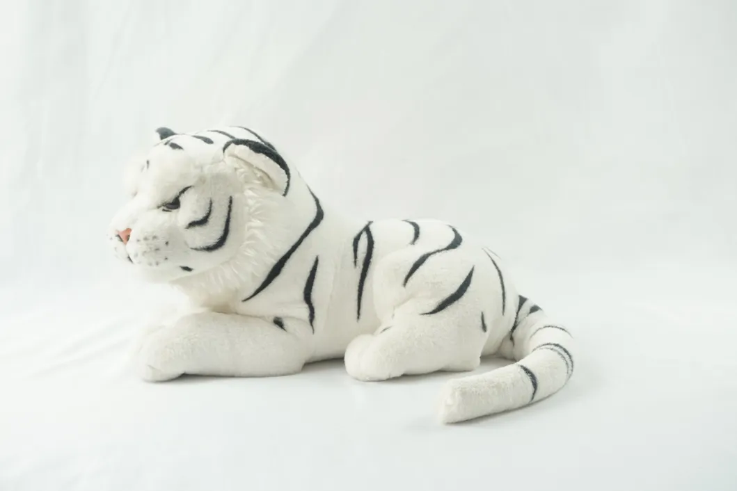 35cm New Lying White Leopard Products Soft Jungle Animal Plush Toy for Factory