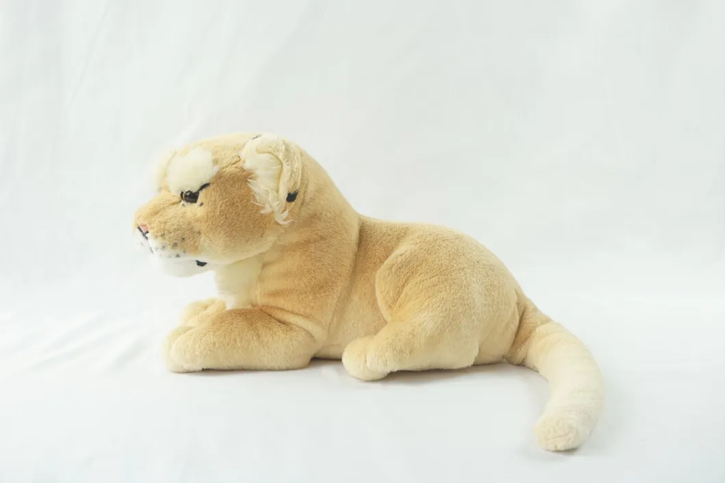 35cm New Lying White Leopard Products Soft Jungle Animal Plush Toy for Factory