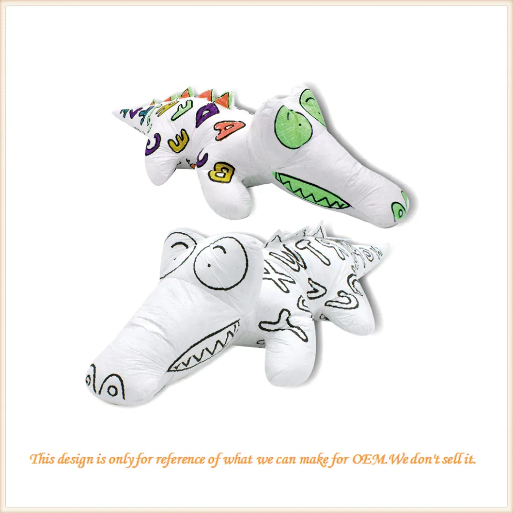 3D DIY Coloring Washable Plush Toy Teddy Bear Kids Art Toys Crocodile