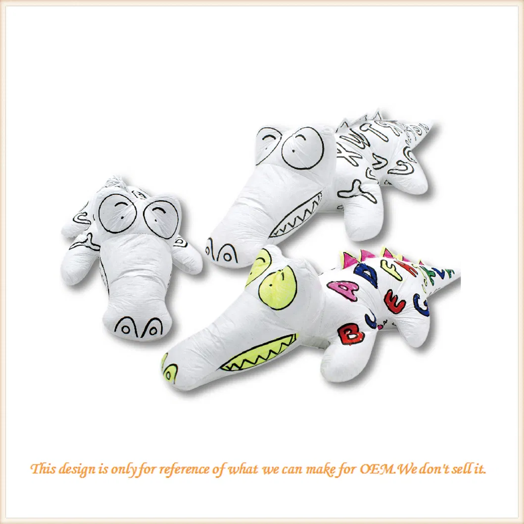 3D DIY Coloring Washable Plush Toy Teddy Bear Kids Art Toys Crocodile