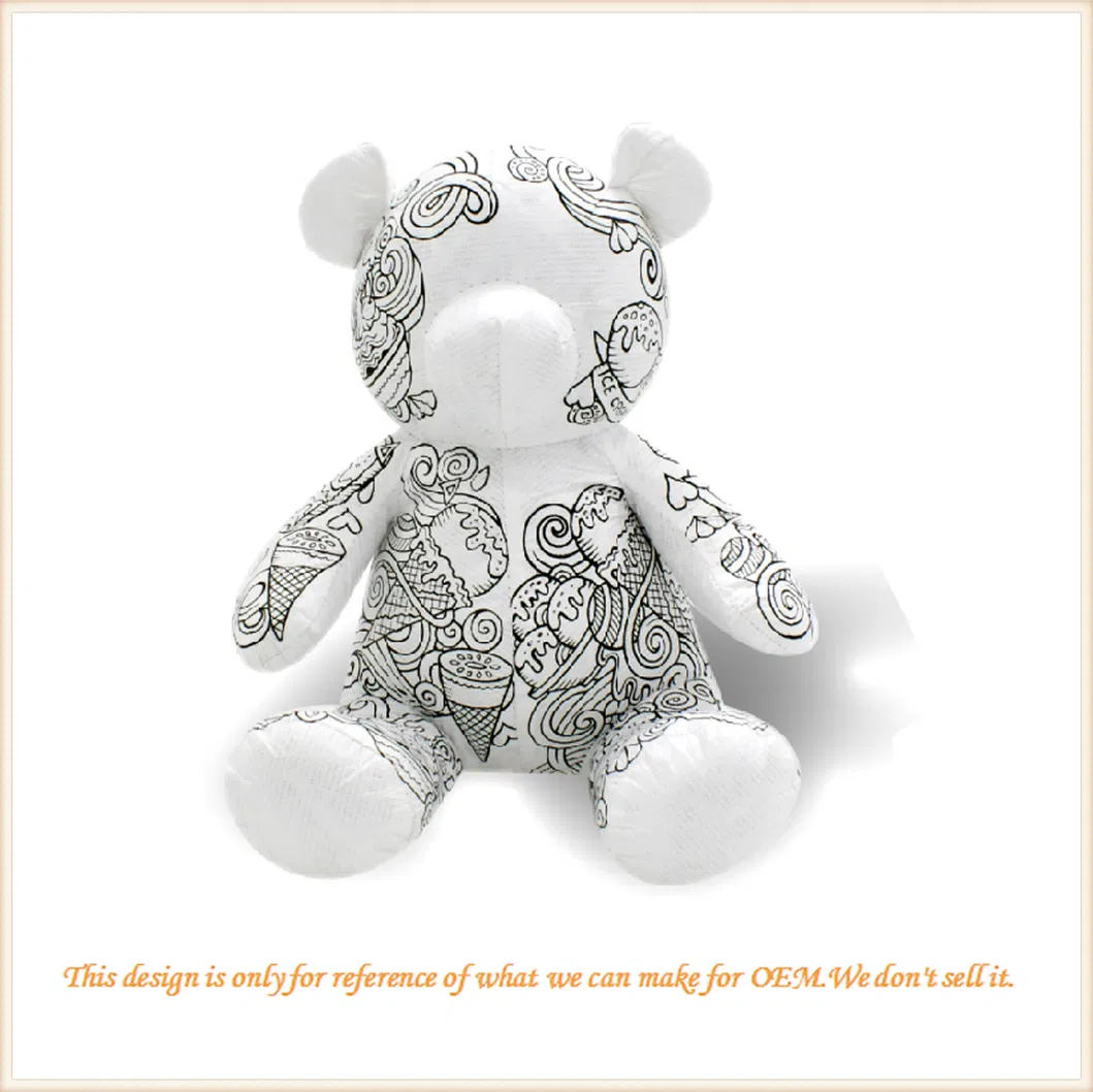 3D DIY Coloring Washable Plush Toy Teddy Bear Kids Art Toys Crocodile