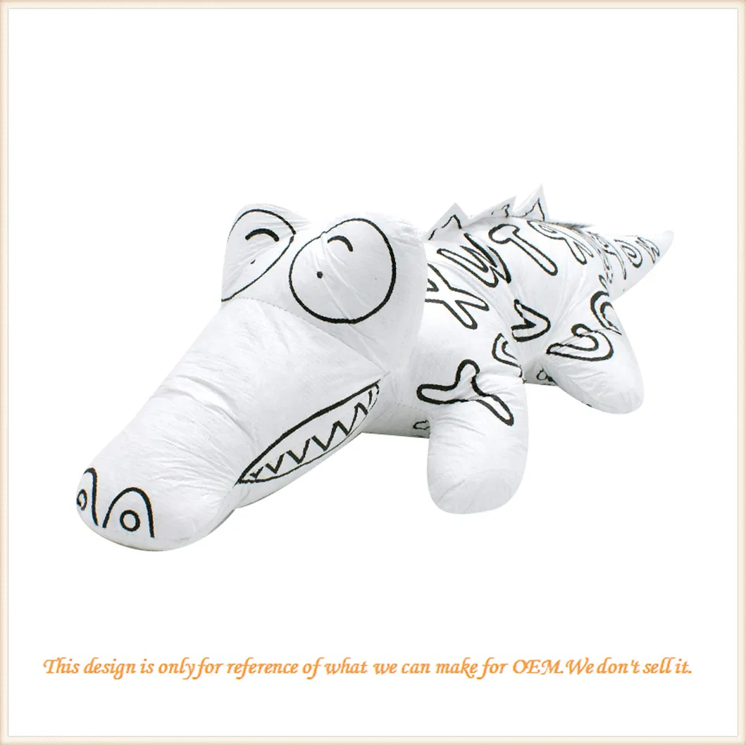 3D DIY Coloring Washable Plush Toy Teddy Bear Kids Art Toys Crocodile