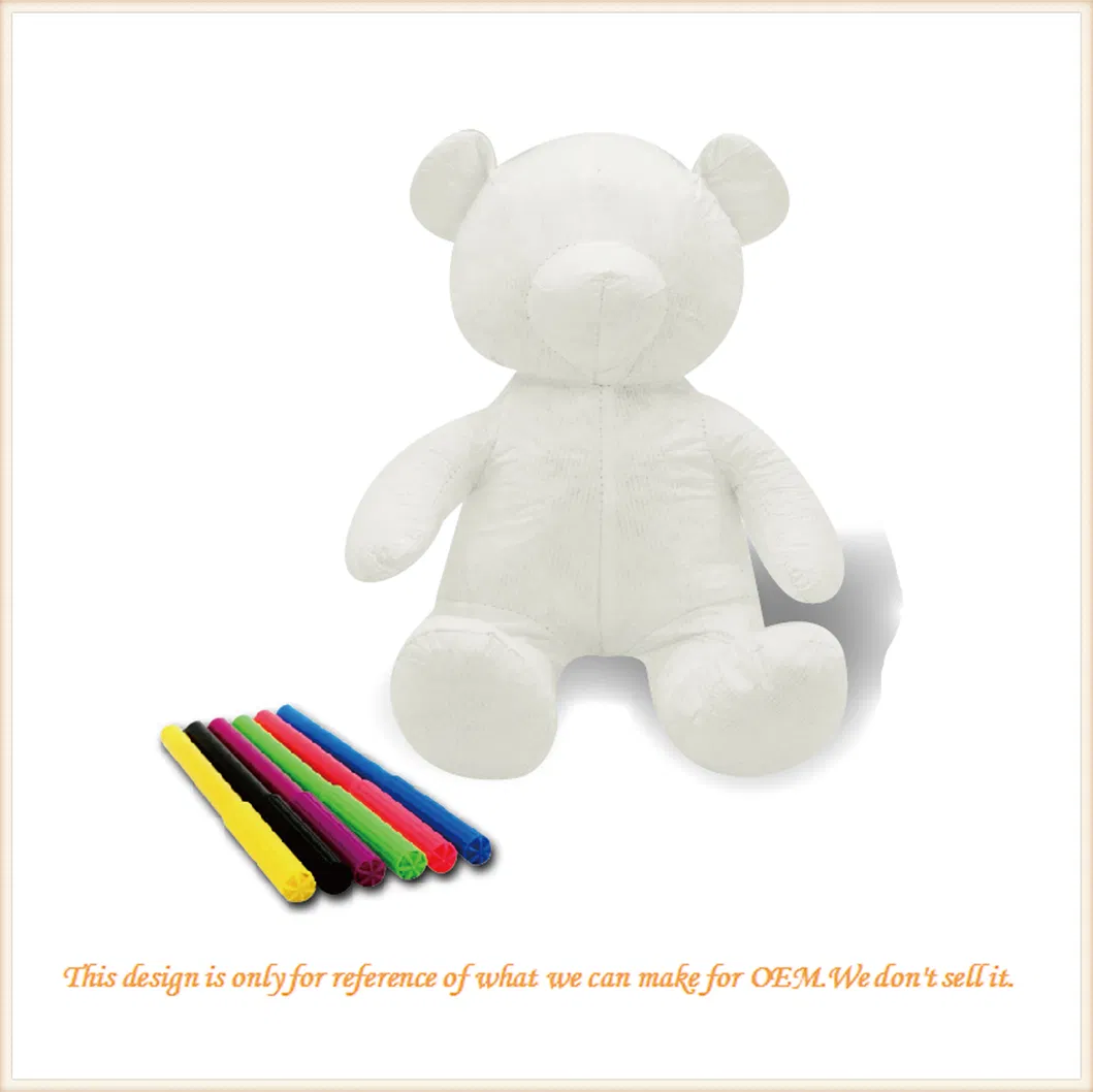 3D DIY Coloring Washable Plush Toy Teddy Bear Kids Art Toys Crocodile