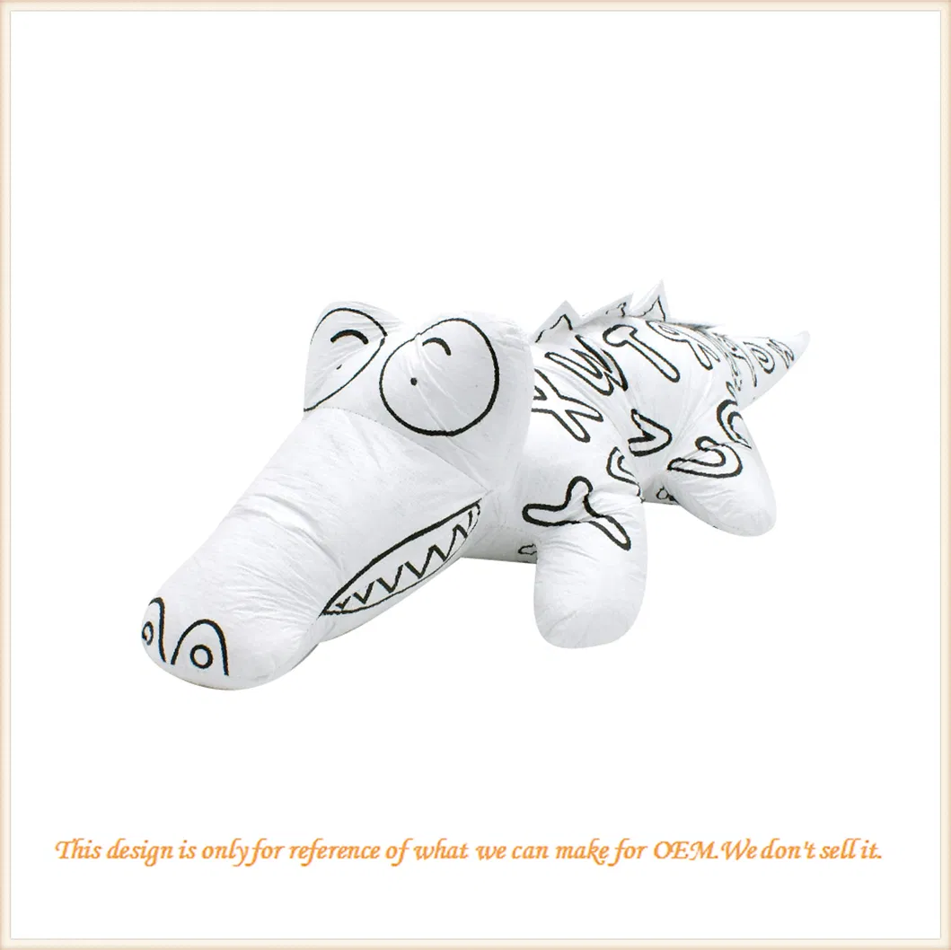 3D DIY Coloring Washable Plush Toy Teddy Bear Kids Art Toys Crocodile