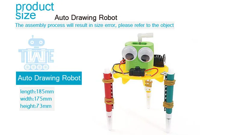 Children Creative 3 in 1 Doodling Graffiti Robot Electrical Auto Drawing Machine DIY Science Education Toy