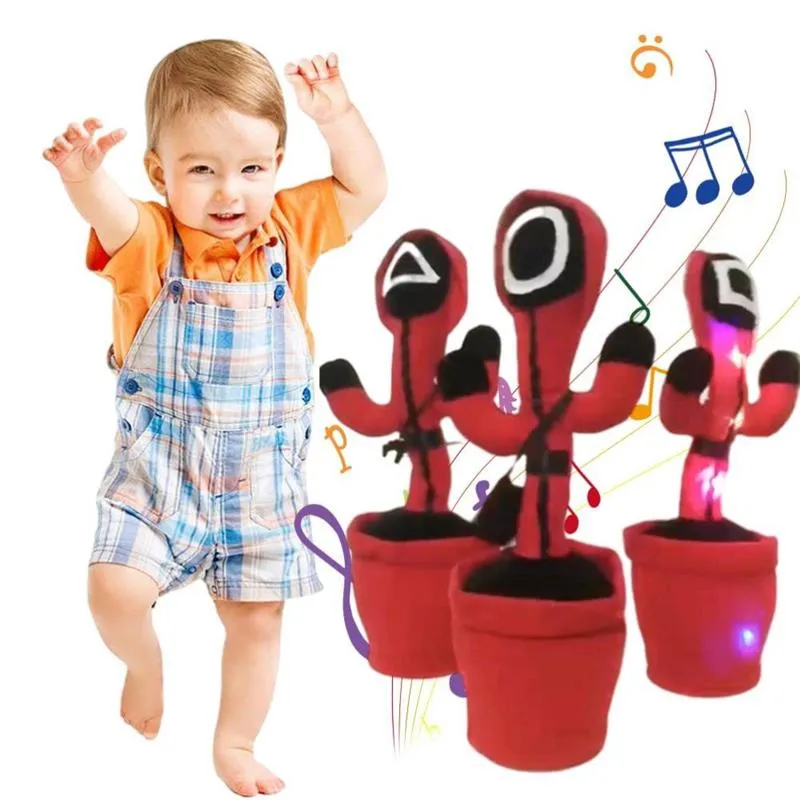 Children Educational Squid Game Talking Dancing Cactus Plush Stuffed Toy for Christmas Promotional Gifts