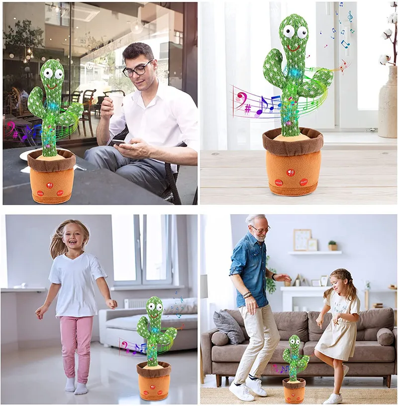 Children Educational Squid Game Talking Dancing Cactus Plush Stuffed Toy for Christmas Promotional Gifts