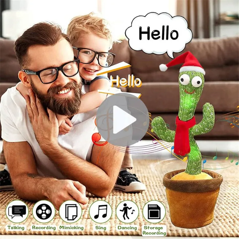 Children Educational Squid Game Talking Dancing Cactus Plush Stuffed Toy for Christmas Promotional Gifts