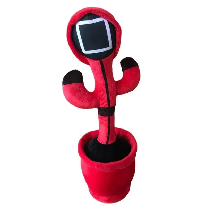 Children Educational Squid Game Talking Dancing Cactus Plush Stuffed Toy for Christmas Promotional Gifts