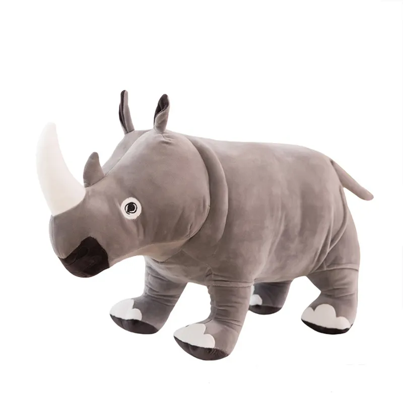 China Lifelike Red Rhino Stuffed Animal Plush Toy Gifts for Kids Plush Rhinoceros Toy