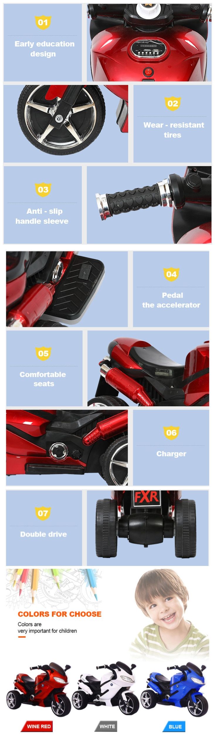 Chinese Ride on Electric Power Kids Mini Motorcycle Bike