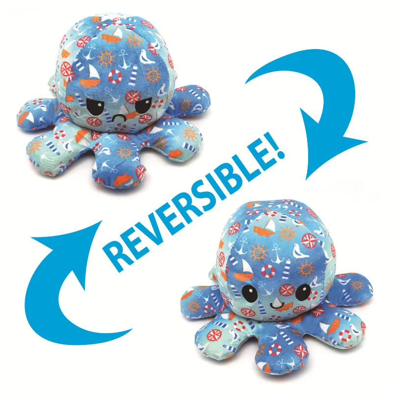 Christmas Gift Cartoon Finger Flip Octopus Plush Toy