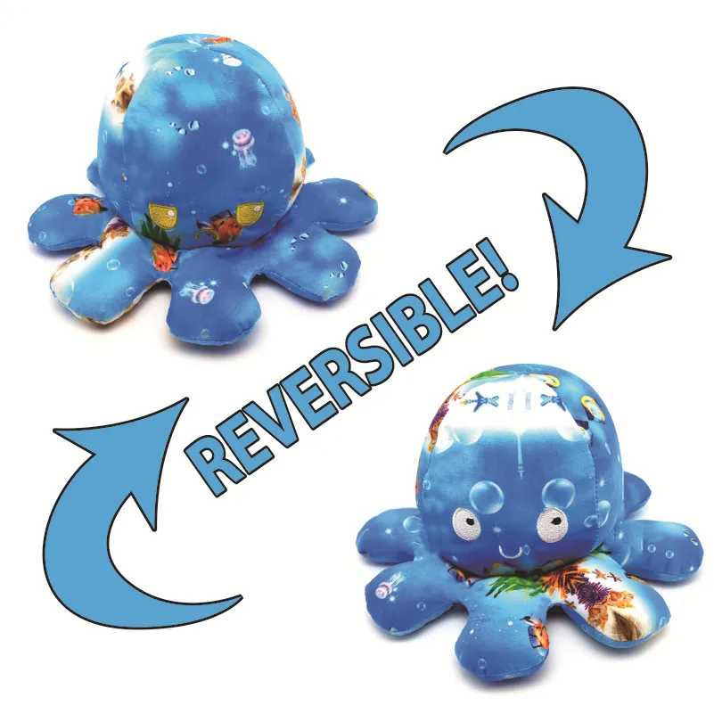 Christmas Gift Cartoon Finger Flip Octopus Plush Toy