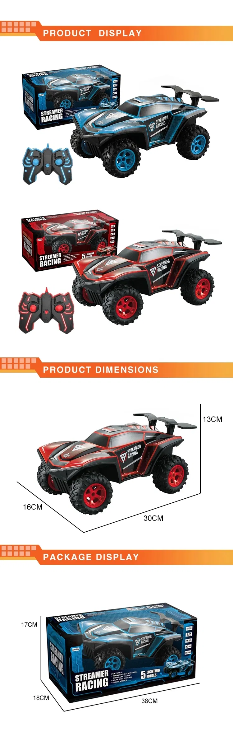 Christmas Gift RC Electric Cars Remote Control 1: 16 off Road Monster Truck Toy for Boy Adult All Terrain Hobby