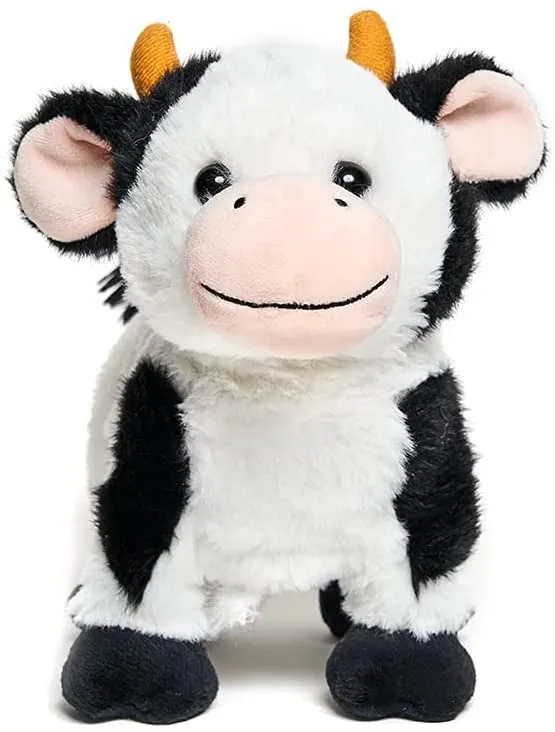 Cuddle Barn - Barnyard Buddies Cow Animated Singing Cow Plush Stuffed Animal Walks and Wags Tail to Old Macdonald, 8 Inches