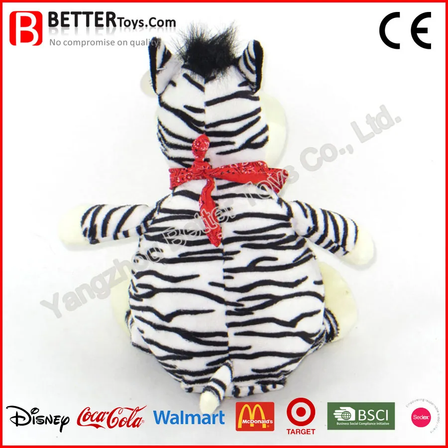 Cuddle Cartoon Soft Animal Zebra Toys with Scarf for Promotion