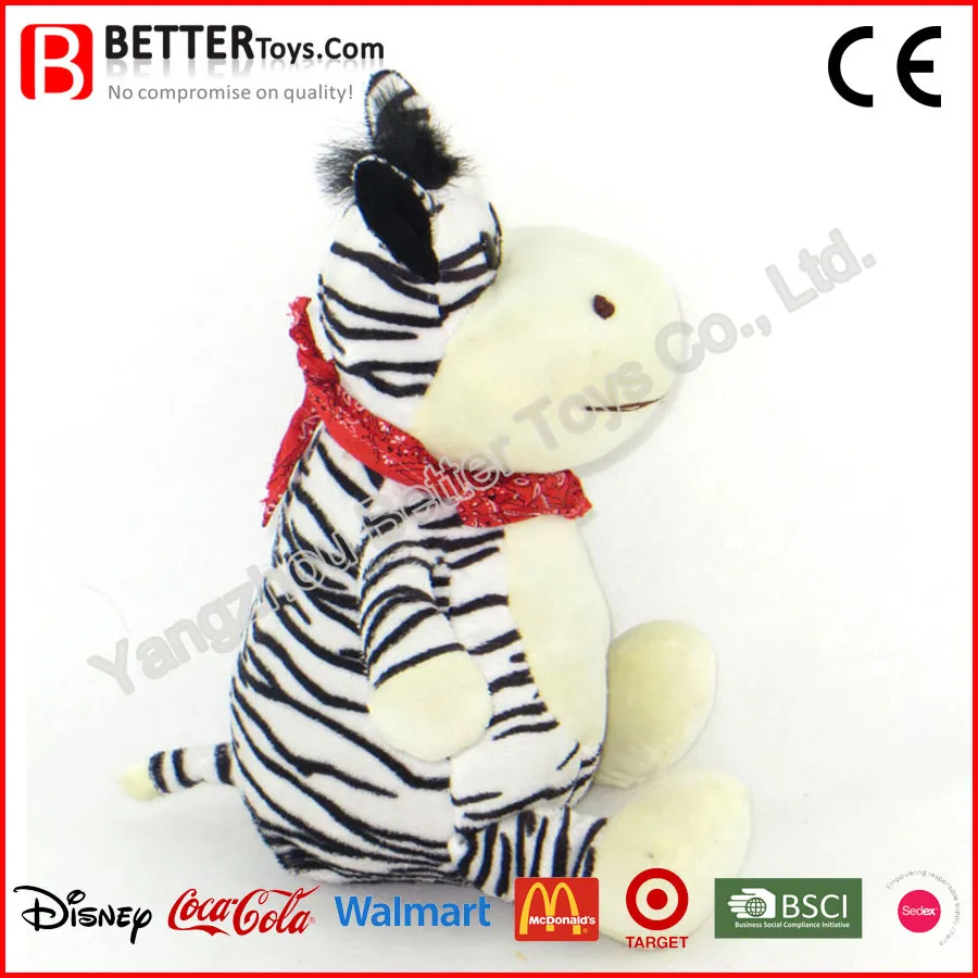 Cuddle Cartoon Soft Animal Zebra Toys with Scarf for Promotion