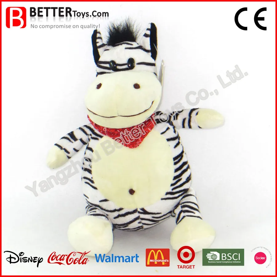 Cuddle Cartoon Soft Animal Zebra Toys with Scarf for Promotion