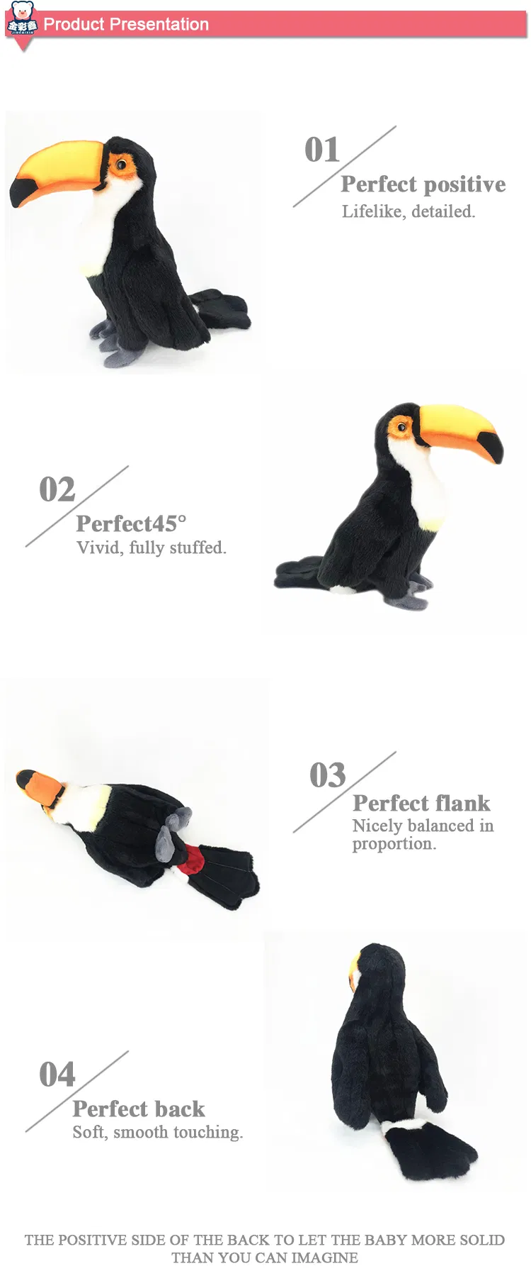 Custom 25cm Big Mouth Bird Soft Toy Stuffed Animal Lovely Plush Toucan