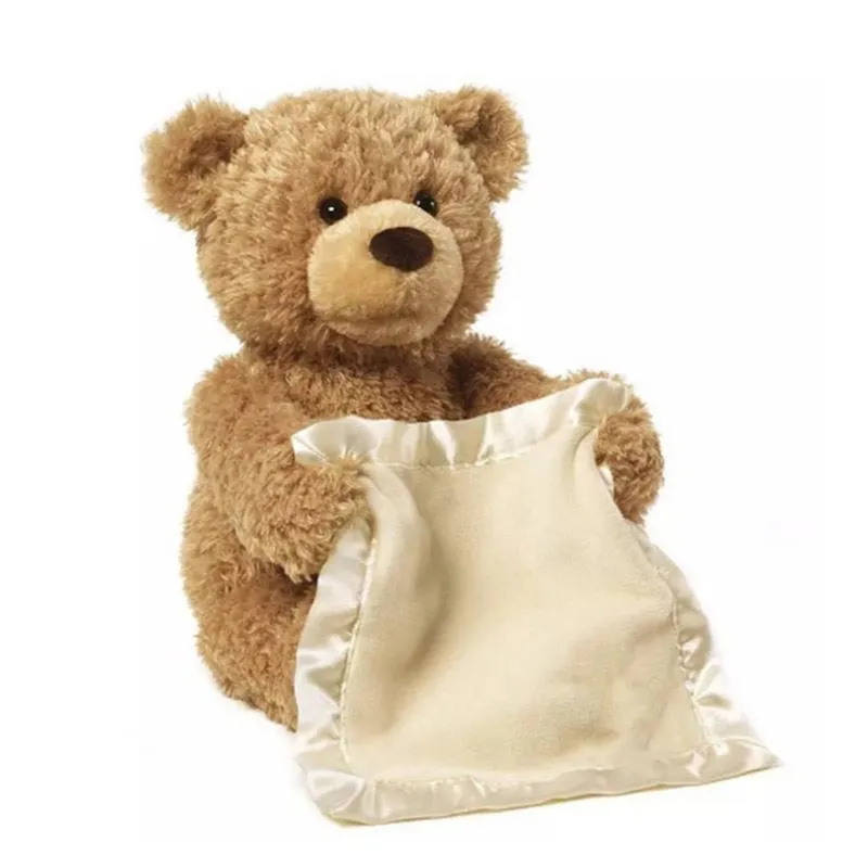Custom Aliexpress and Amazon Peekaboo Teddy Bears Talking Plush Toys Make Game Peek-a-Boo Dolls