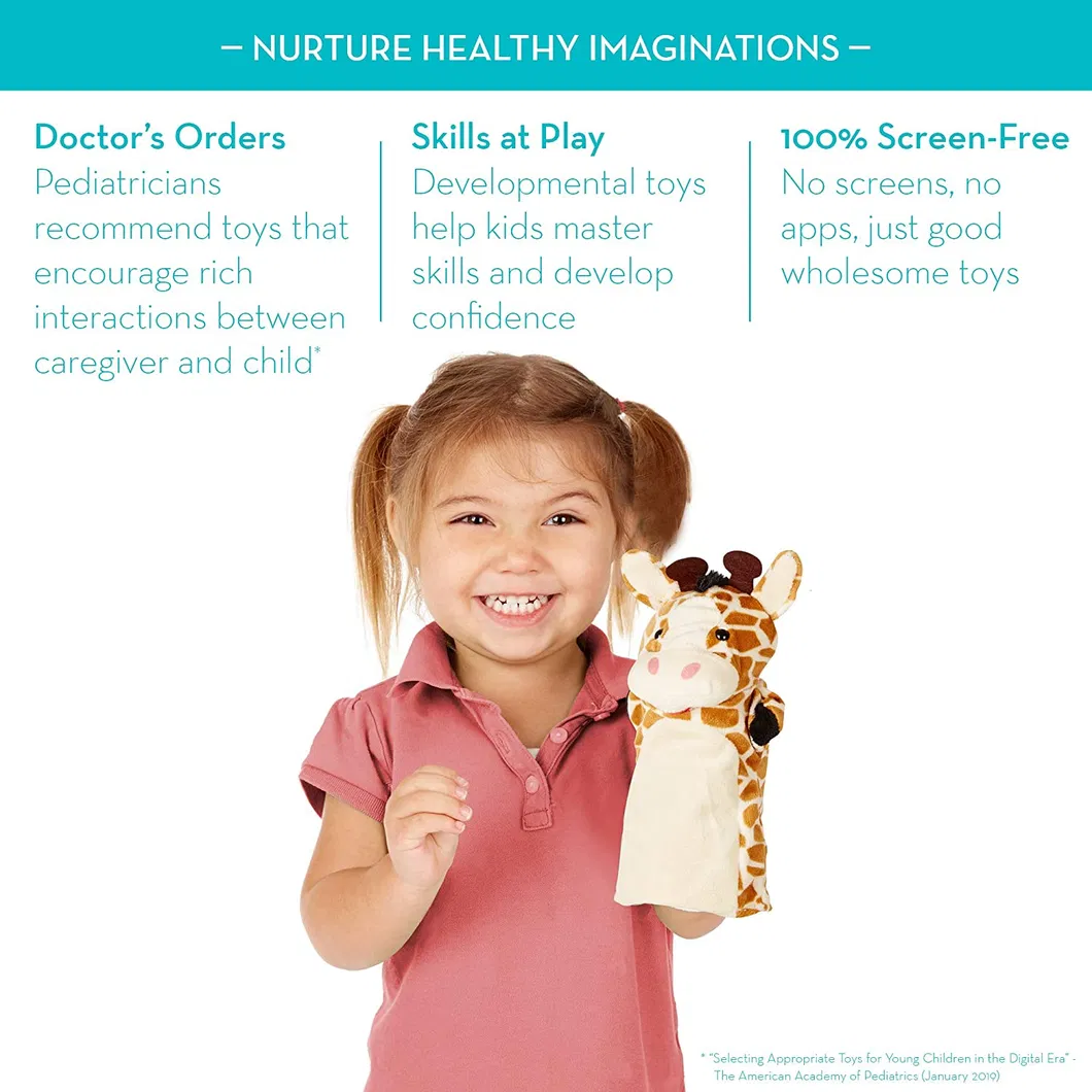 Custom Factory Fuzzy Custom Fancy Small Stuffed Long Fur Finger Puppet Gloves Toy Hand Puppet Animal Stuffed Plush Toy Mascot